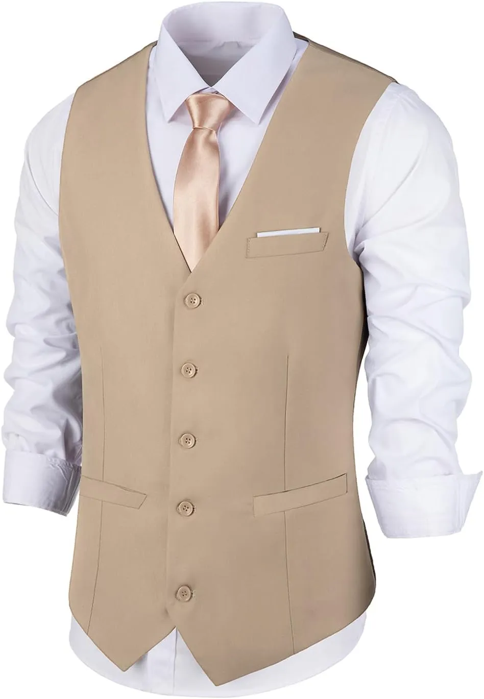 Bakerbear Mens Suit Vests V-Neck Casual Vest Dress for Men Formal Tuxedo Wedding Vests Men's Waistcoat