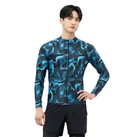 Barrel Mens Abyssal ZipUp Rashguard-SMOKE