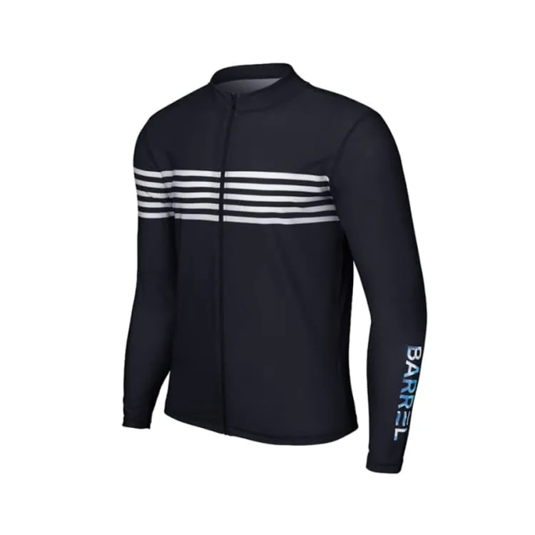 Barrel Mens Ocean ZipUp Rashguard-BLACK