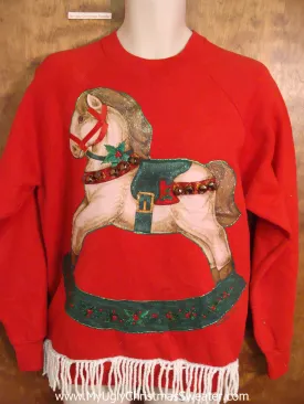 BEST 80s Rocking Horse Funny Novelty Christmas Sweatshirt