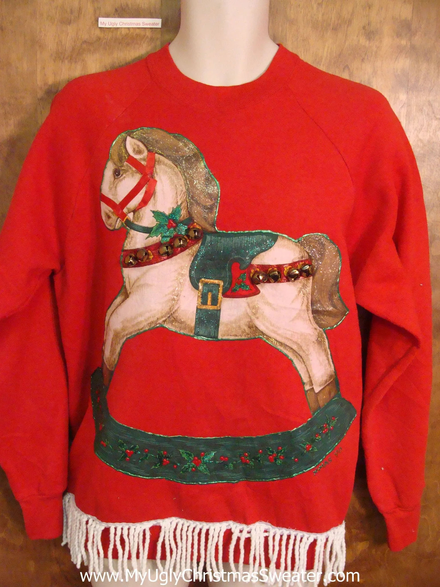 BEST 80s Rocking Horse Funny Novelty Christmas Sweatshirt