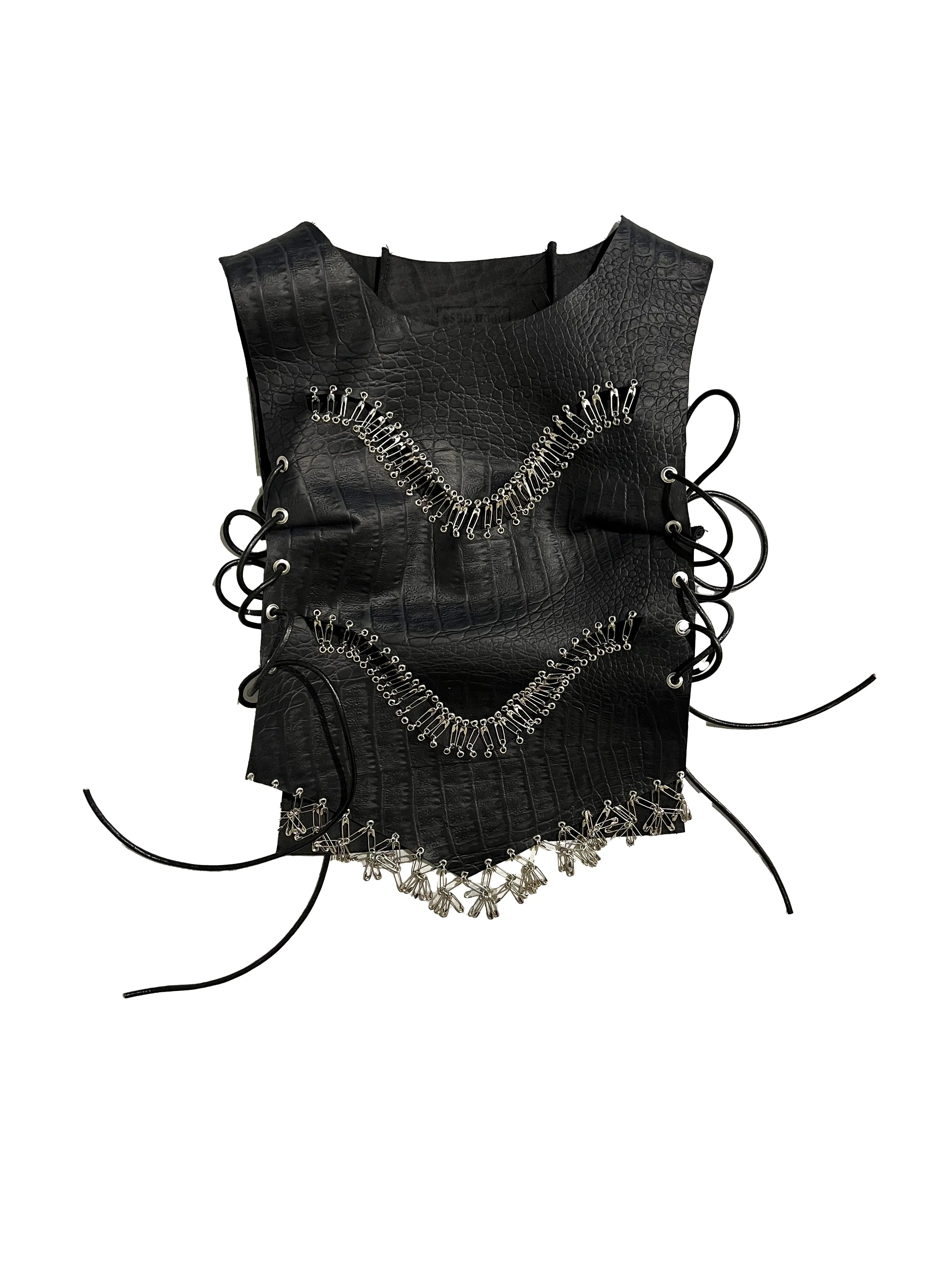 Black Reptile Tassel Corset
