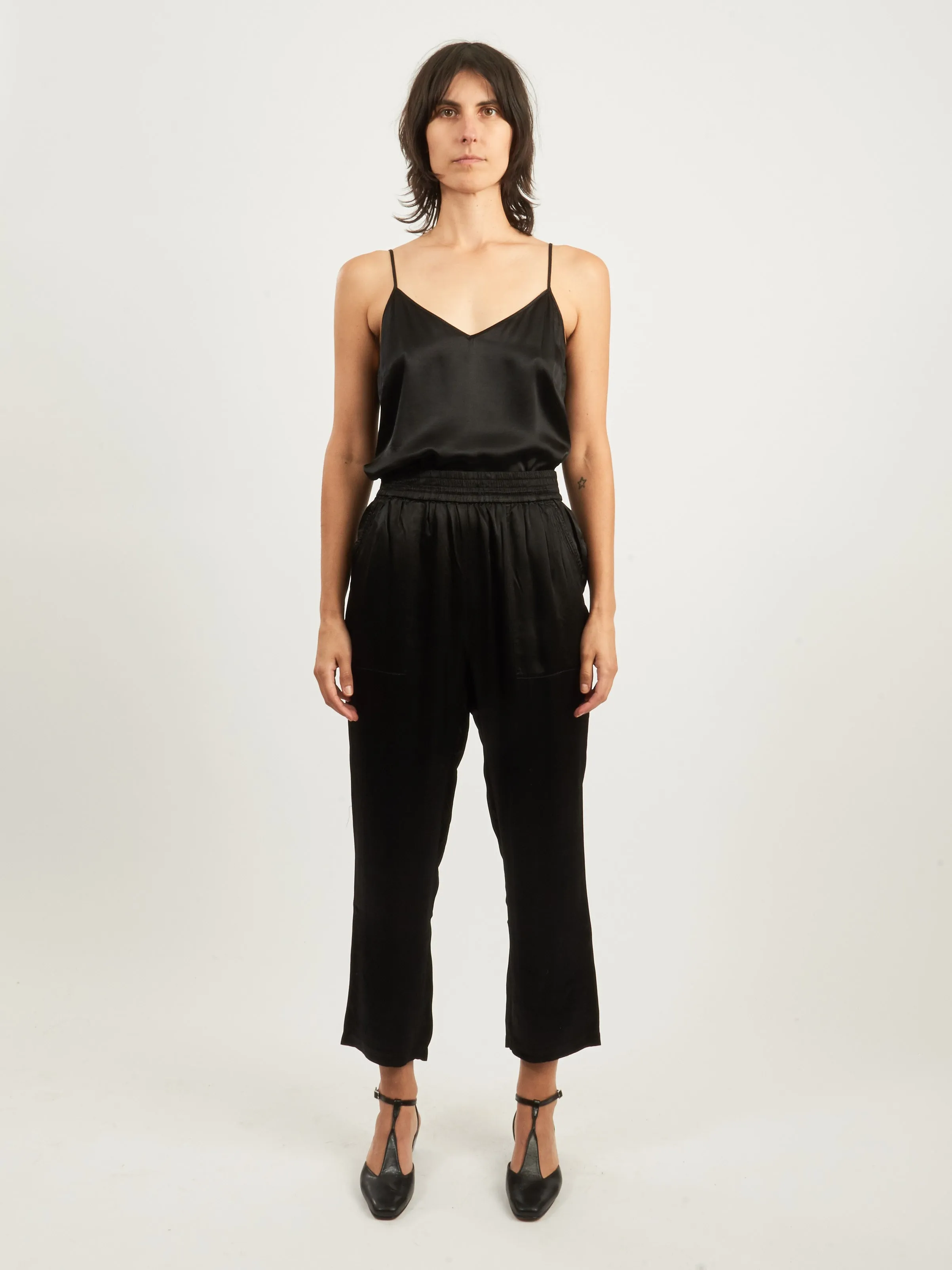 Black Trapunto Pant