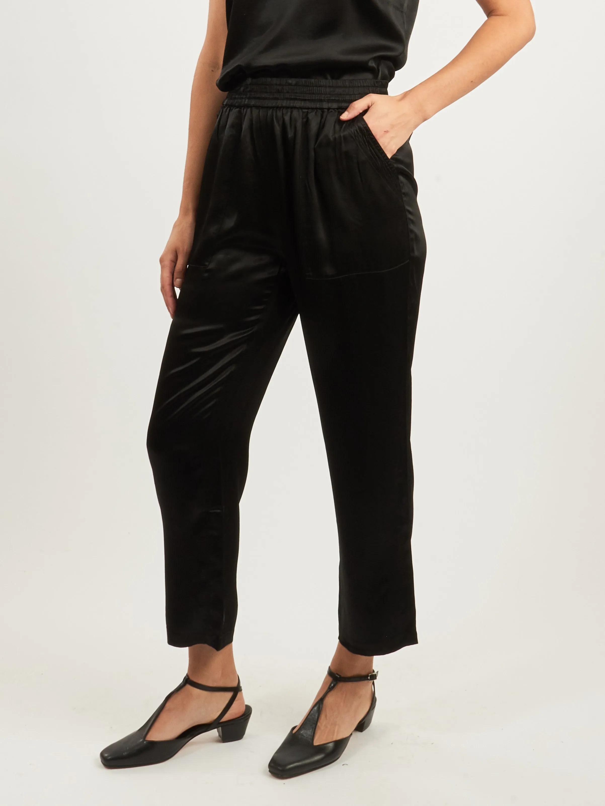 Black Trapunto Pant