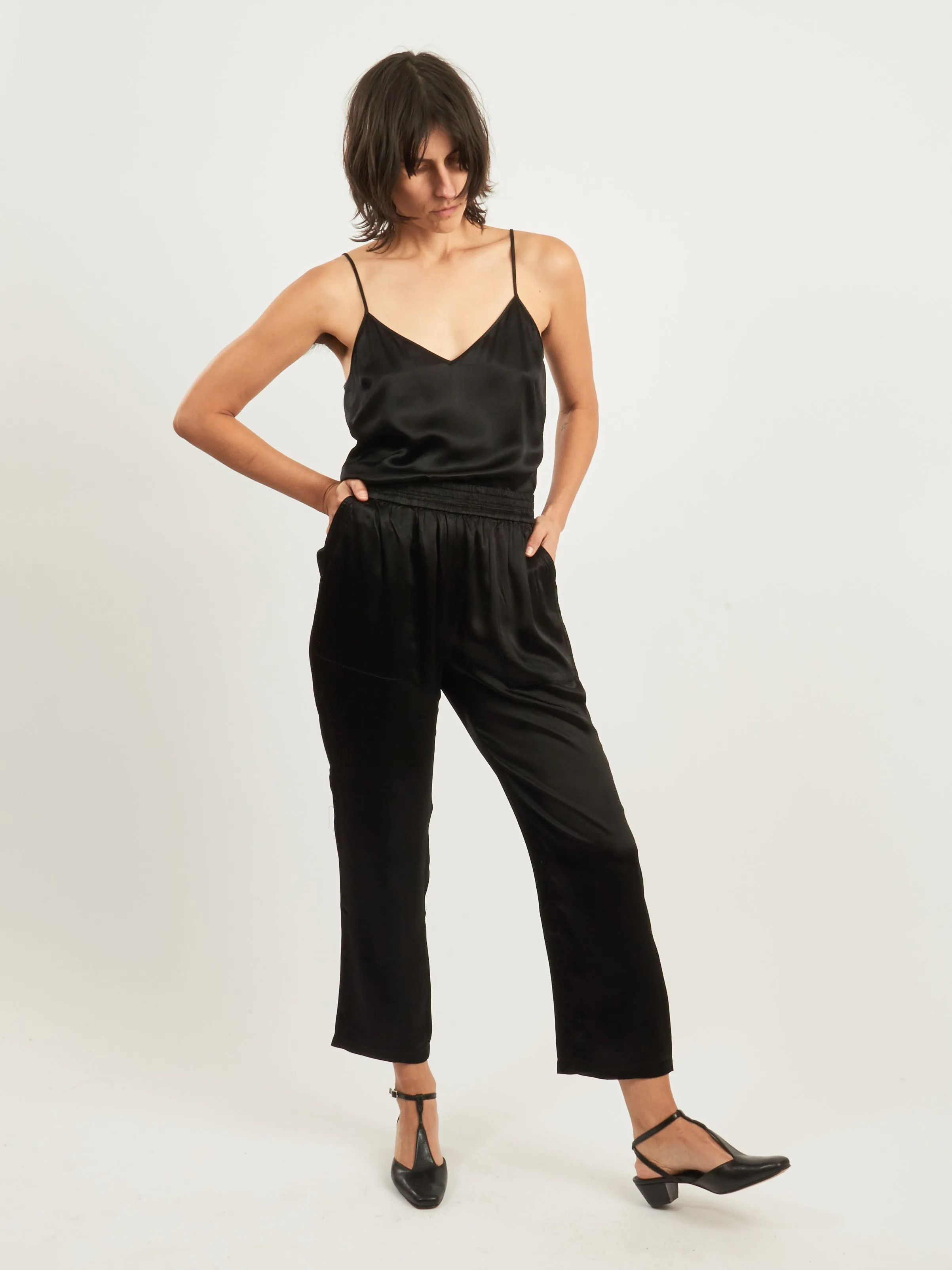 Black Trapunto Pant