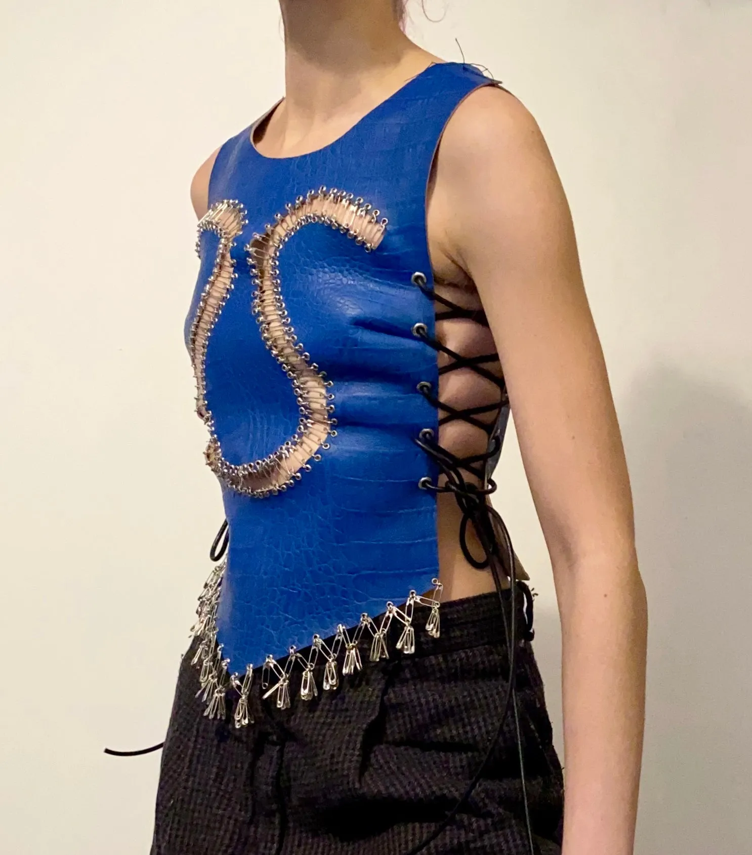 Blue Reptile Tassel Corset