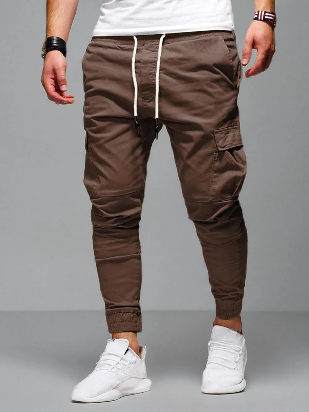 BUXKR Mens Cargo Pants Casual Hiking Pants Workout Joggers Sweatpants for Men