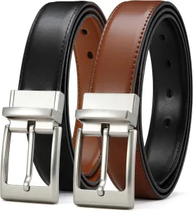 CHAOREN Mens Belts Leather 1 Pack - 1.25" Reversible Belts for Men for Dress Pants - One Belt, Two Colors