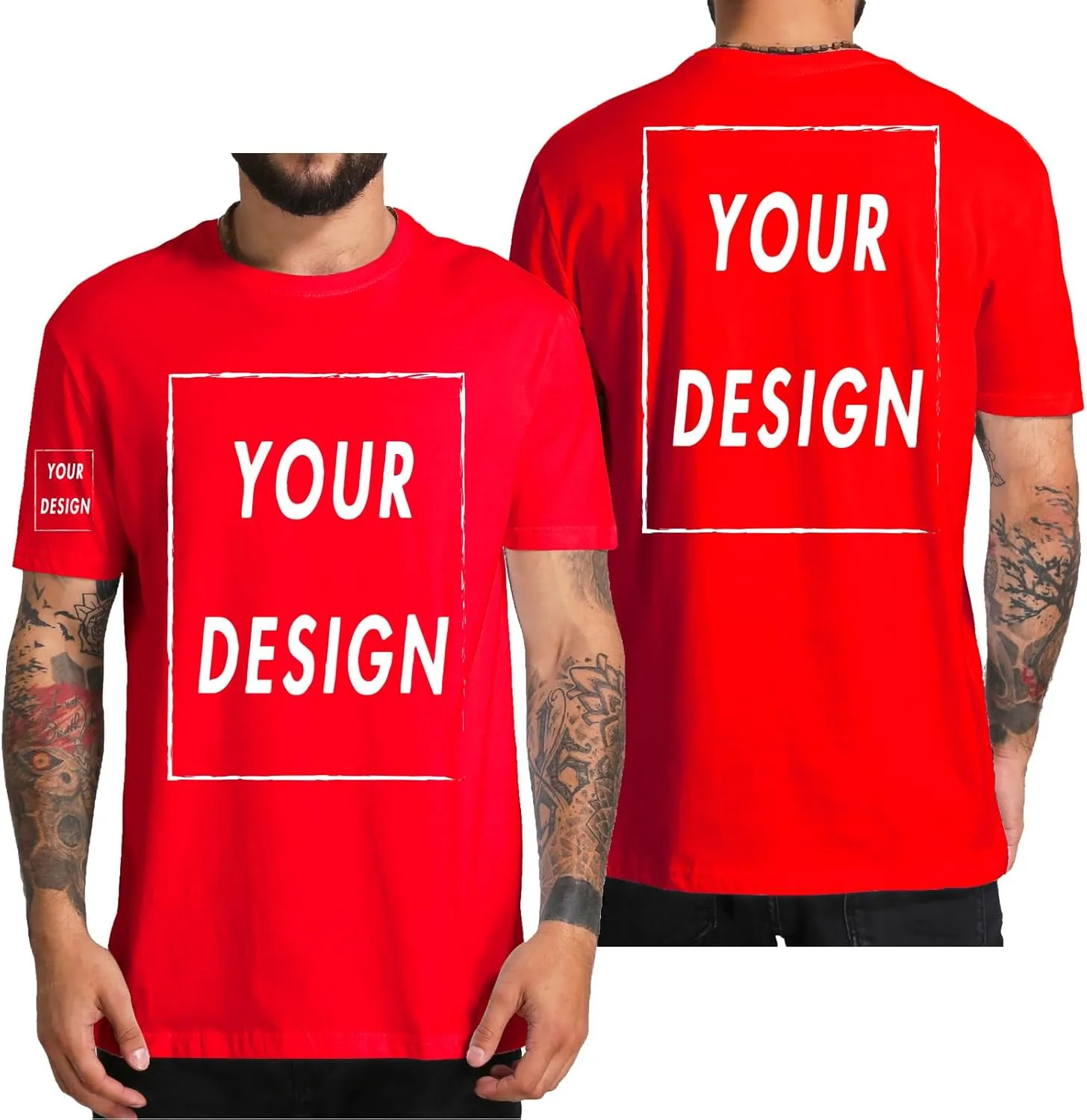 Custom T Shirt for Men Women Design Your Own Front Back Print Personalized T-Shirts