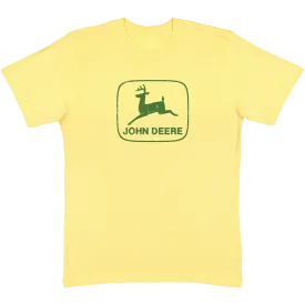 John Deere Men's Yellow Crackle Ink Logo Tee