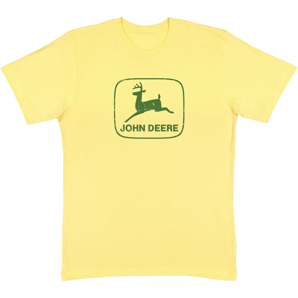 John Deere Men's Yellow Crackle Ink Logo Tee