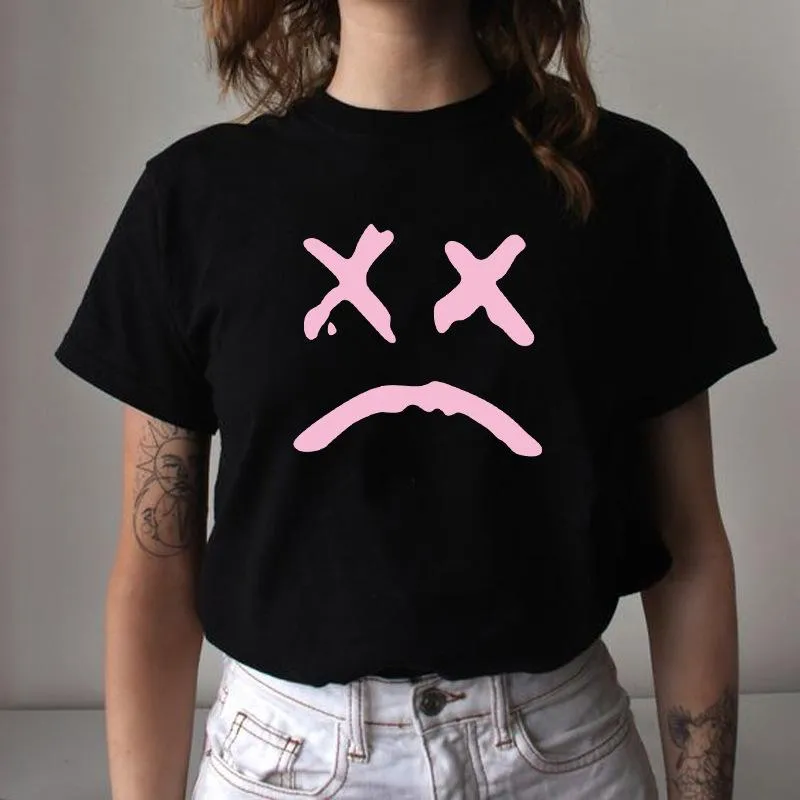 Letter print retro Harajuku style loose round neck short-sleeved T-shirt