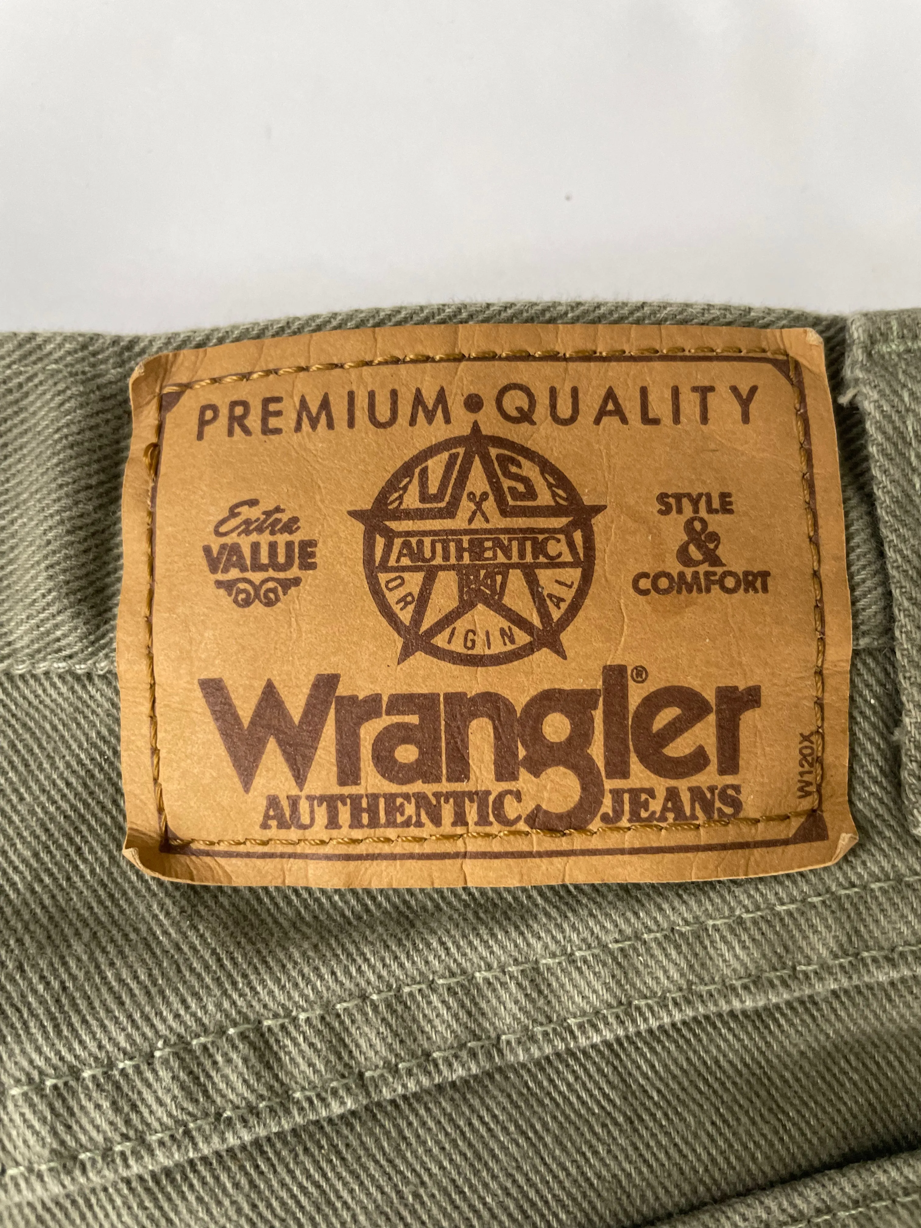 Mens 32” Waist Gray Jean Shorts WRANGLER Pockets 100% Cotton Chino 606010D