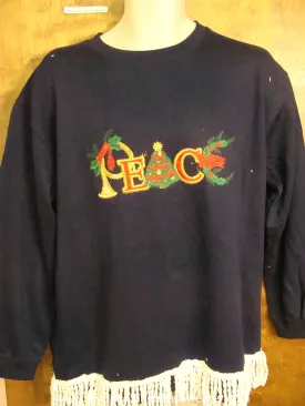 PEACE Themed Funny Novelty Christmas Sweatshirt