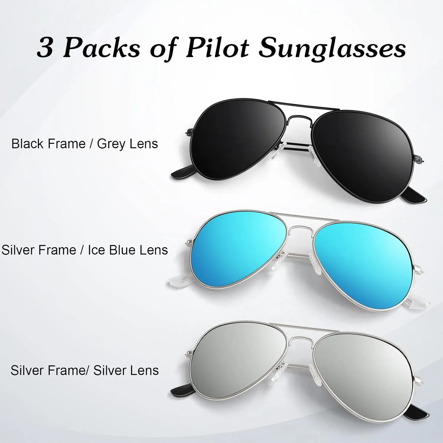 Pilot Sunglasses Men Womens Lightweight Metal Frame Polarized Shades UV400 Protection