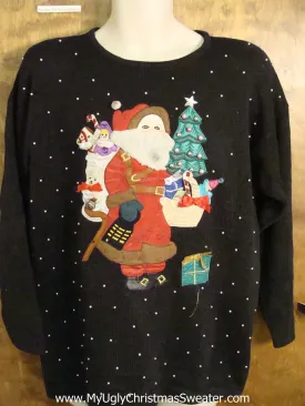 Retro 80s Horrible Santa Ugliest Christmas Sweater
