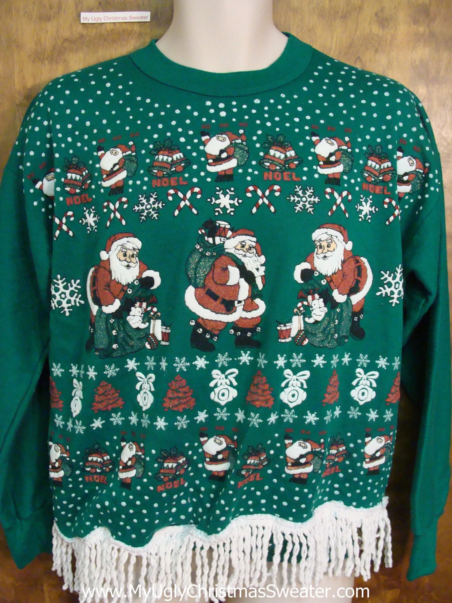 Santacon Green 80s Funny Novelty Christmas Sweatshirt