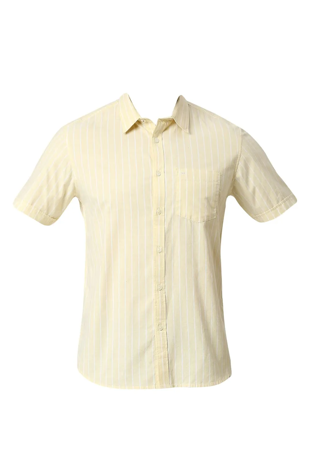 Slim Fit Cotton Oxford Stripe Halfsleeves Shirt
