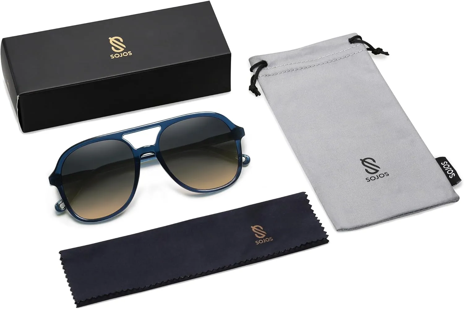 SOJOS Retro Polarized Aviator Sunglasses Womens Mens Classic 70s Vintage Trendy Square Aviators SJ2174