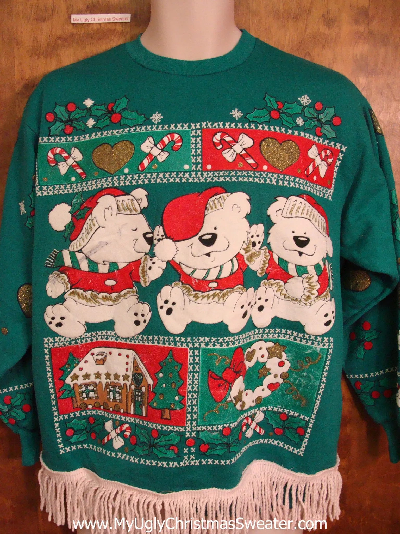 Teddy Bear Trio 80s Funny Novelty Christmas Sweatshirt