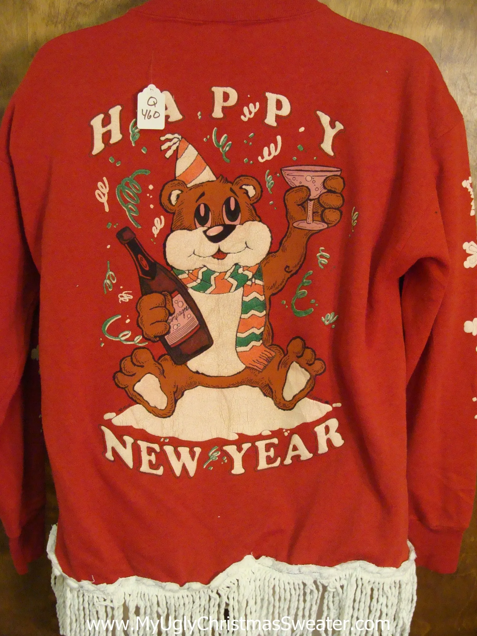 TWO SIDED Christmas and New Year 80s Bear Sweatshirt