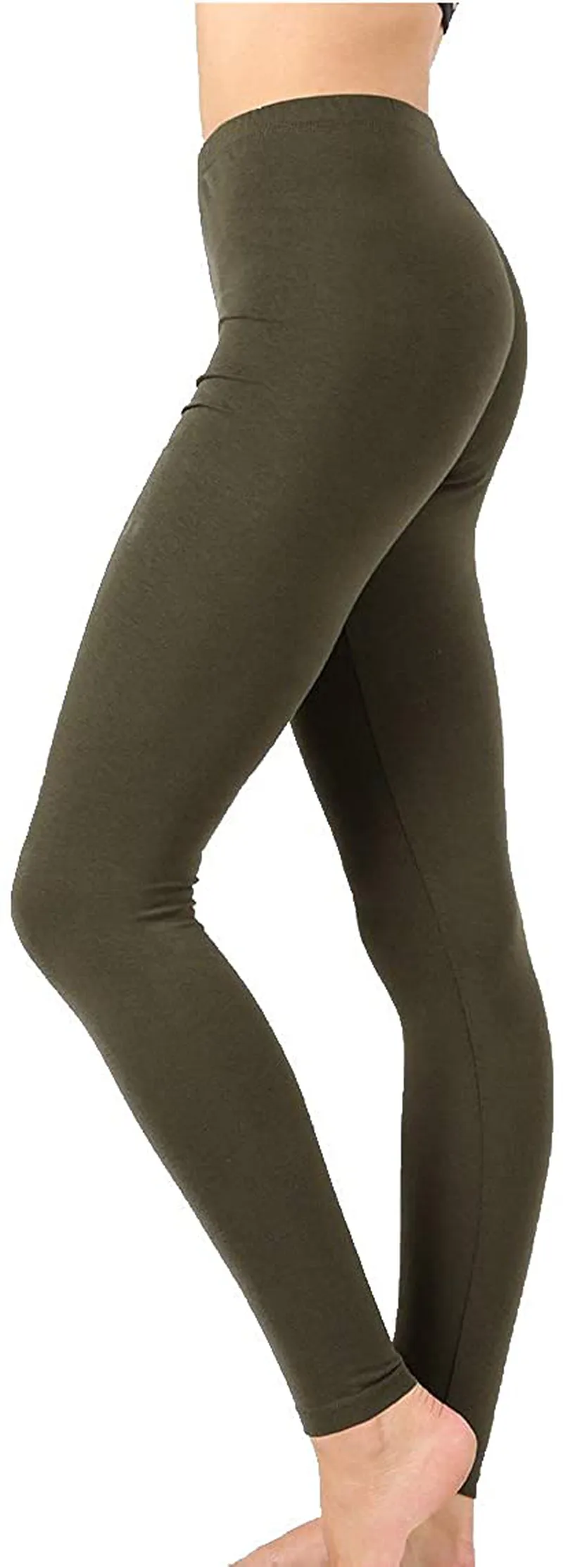 Zenana Outfitters Womens Full Length Cotton Solid Leggings